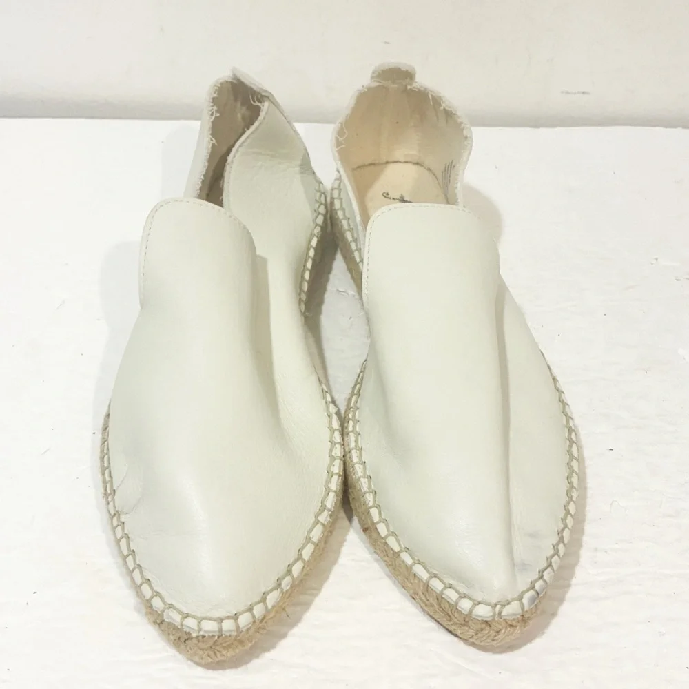 FREE PEOPLE Size 9 White‎ LAUREL CANYON ESPADRILLE SLIP ONS Shoes